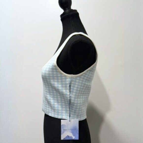 REVOLVE -   Majorelle  Blue and White Square Neck Crop Tank Top - Picture 2 of 4